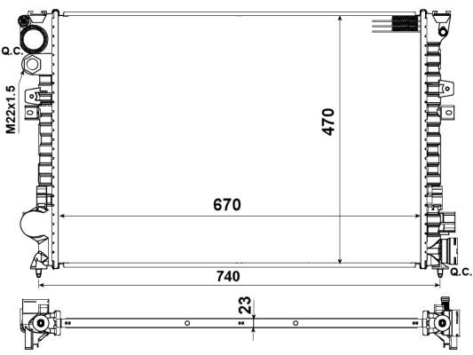 

Радиатор охлаждения двигателя NRF 58958