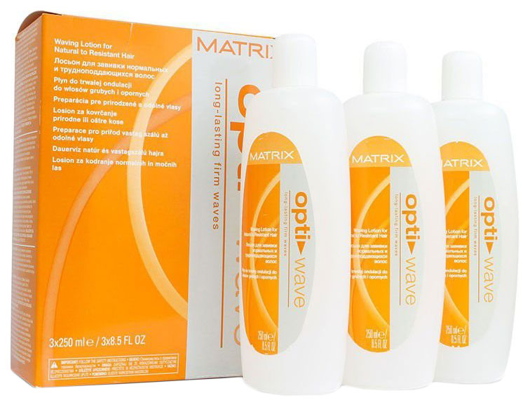 фото Matrix opti wave - лосьон для завивки нормальных и трудно поддающихся волос, 3*250 мл