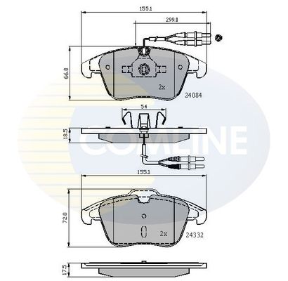 

Комплект тормозных колодок, дисковый тормоз COMLINE CBP22002