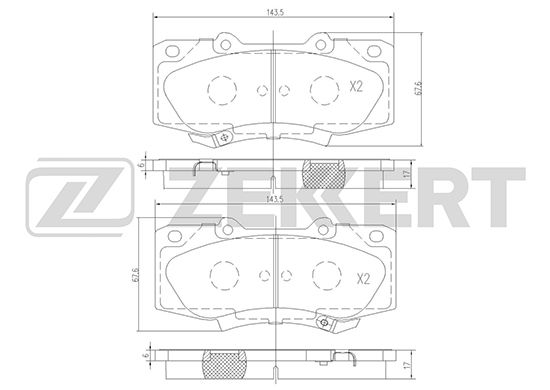 фото Комплект тормозных колодок, дисковый тормоз zekkert bs-1002