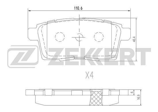 фото Комплект тормозных колодок, дисковый тормоз zekkert bs-1229