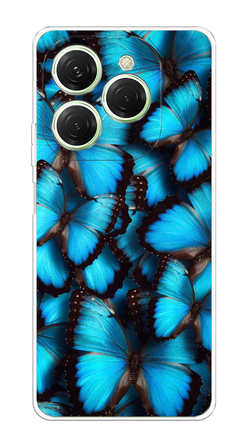 

Чехол на Tecno Spark 20 Pro "Тропическая бабочка 2", Голубой;черный, 304850-1