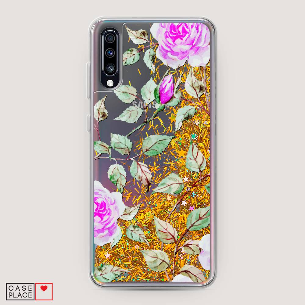 

Жидкий чехол с блестками "Цветочная фантазия 7" на Samsung Galaxy A70, 28190-1
