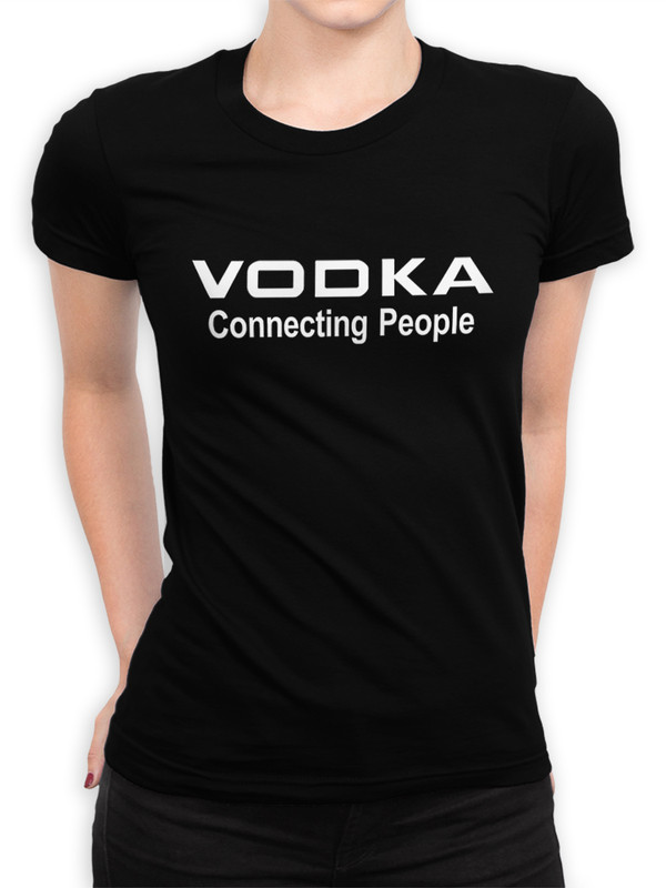 фото Футболка женская dreamshirts vodka connecting people женская68 черная s