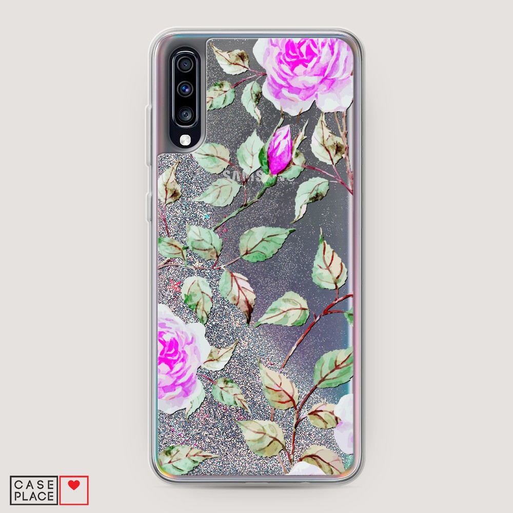 

Жидкий чехол с блестками "Цветочная фантазия 7" на Samsung Galaxy A70, 28191-1