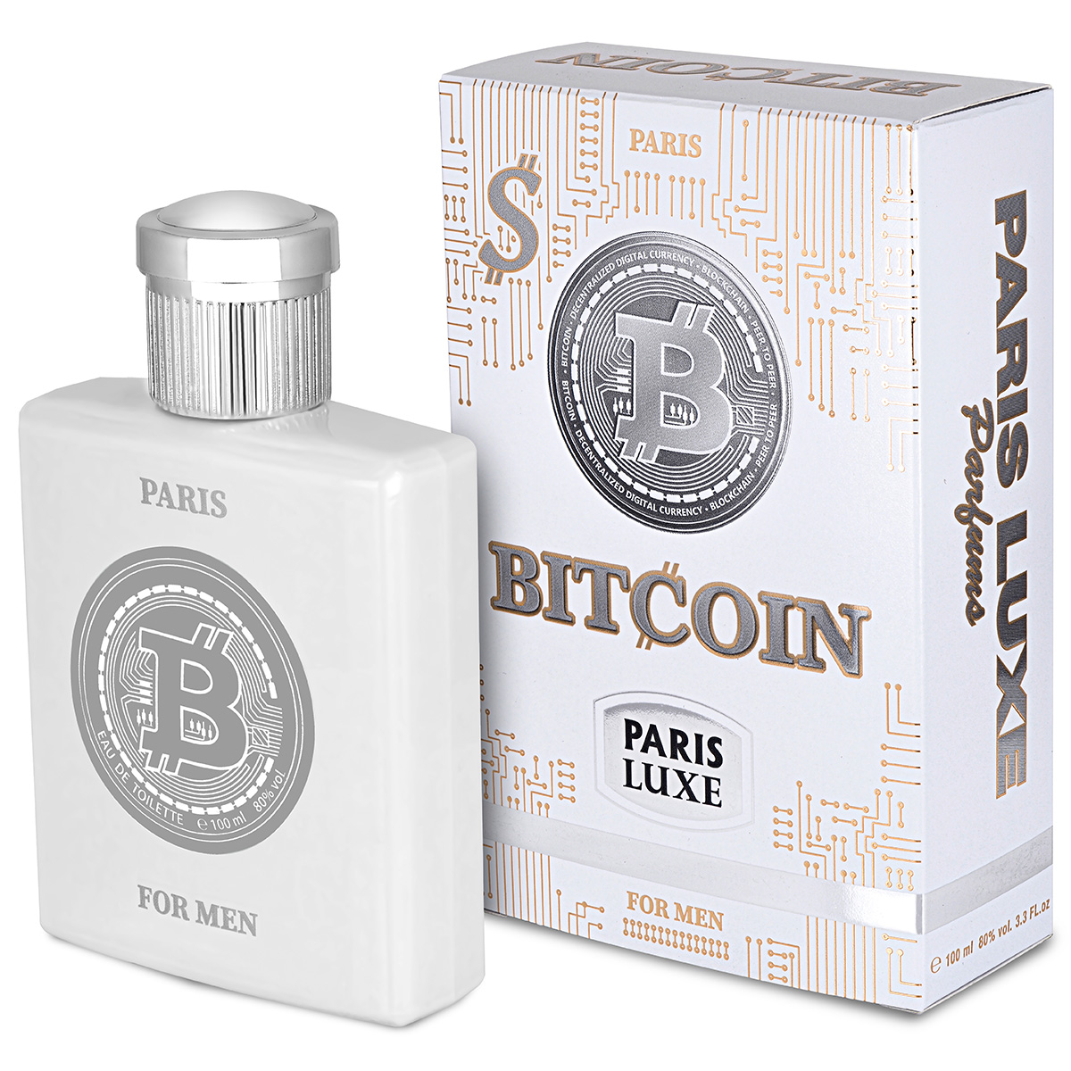 Туалетная вода мужская Paris Line Parfums Bitcoin белый 100мл толстовка на молнии мужская черная s
