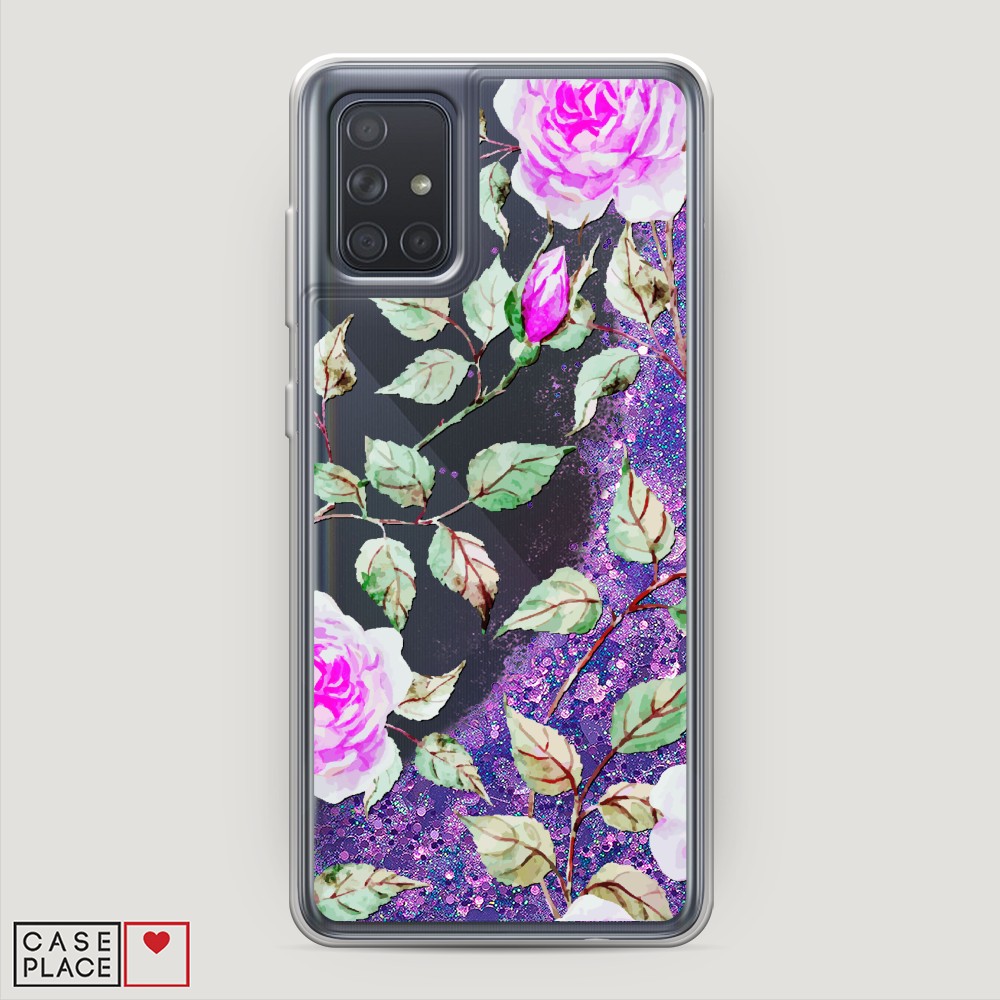 

Жидкий чехол с блестками "Цветочная фантазия 7" на Samsung Galaxy A71, 29092-1