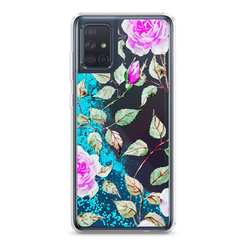 

Жидкий чехол с блестками "Цветочная фантазия 7" на Samsung Galaxy A71, 29093-1
