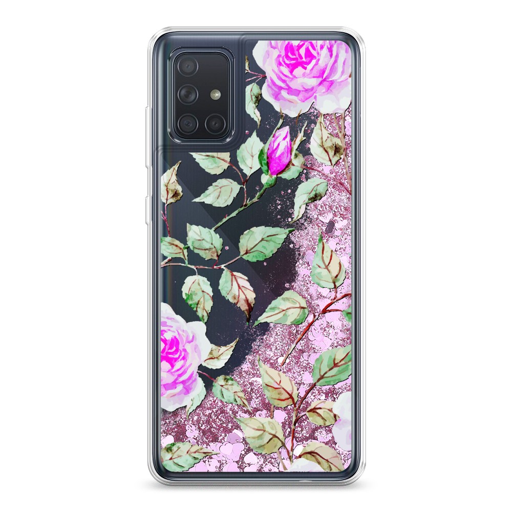 

Жидкий чехол с блестками "Цветочная фантазия 7" на Samsung Galaxy A71, 29094-1