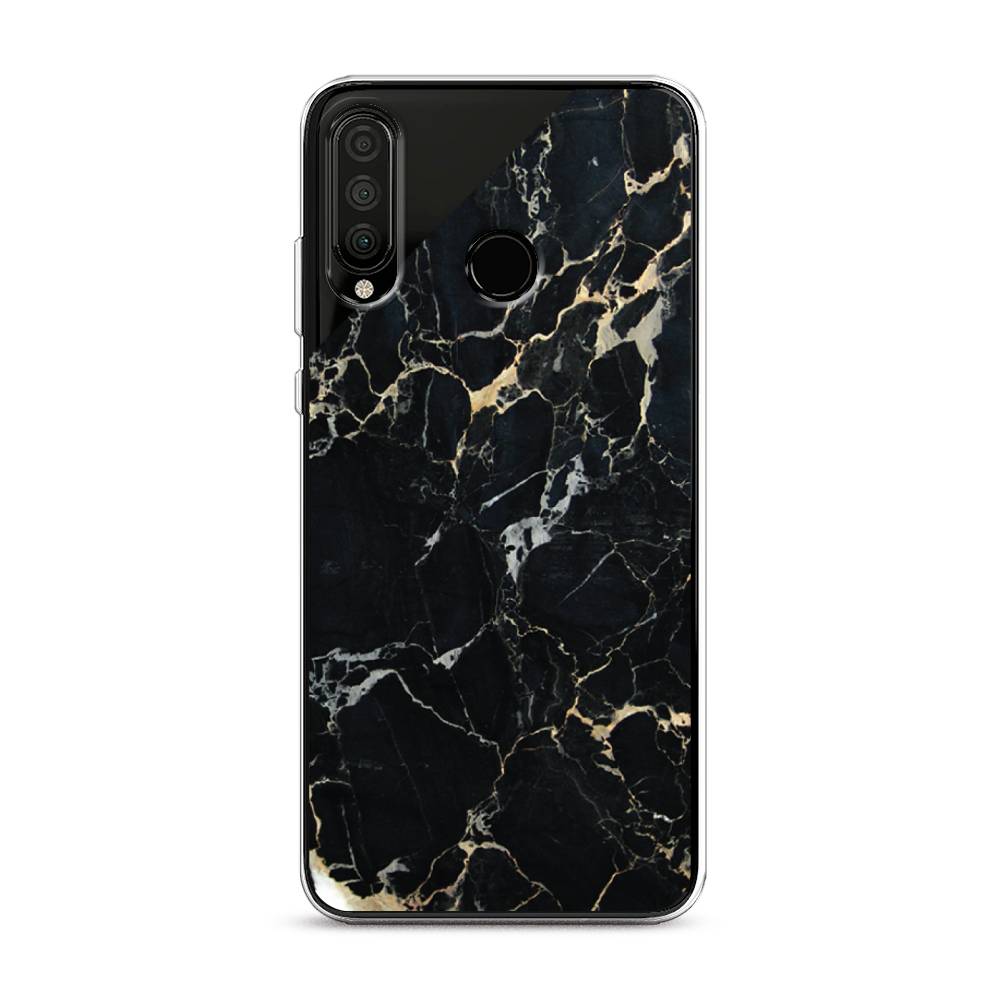 

Чехол Awog на Honor 20 Lite 2020 "Черный мрамор уголок", Черный;золотистый, 611250-3