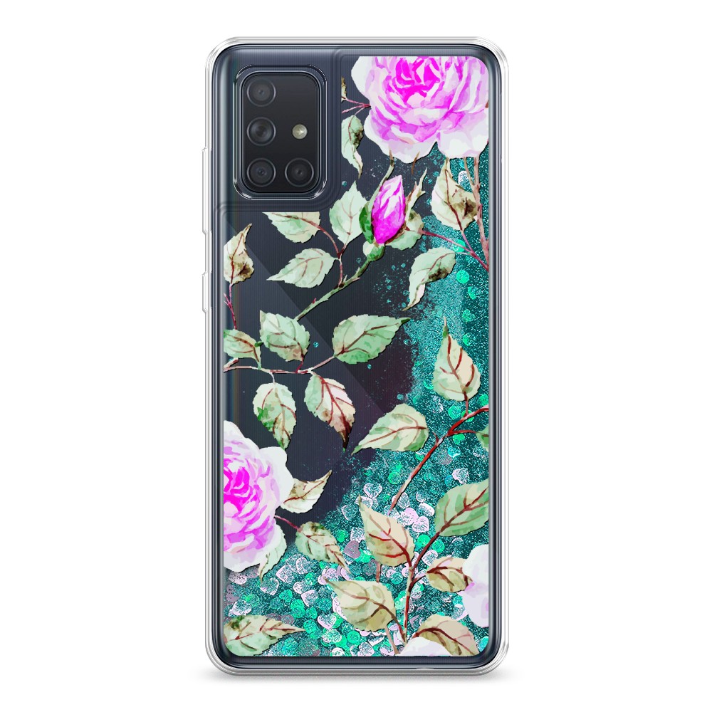 

Жидкий чехол с блестками "Цветочная фантазия 7" на Samsung Galaxy A71, 29095-1