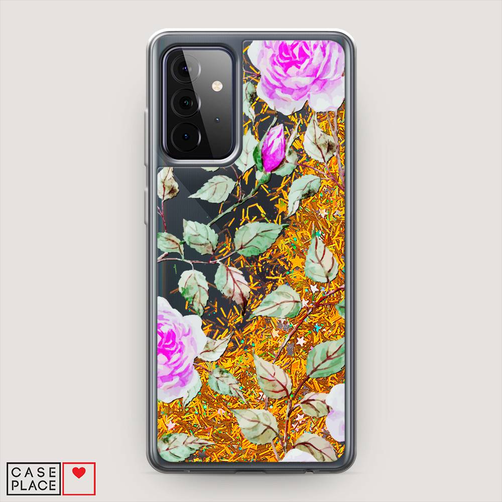 

Жидкий чехол с блестками "Цветочная фантазия 7" на Samsung Galaxy A72, 2101990-1