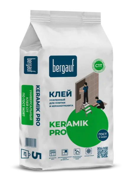 Клей для керамической плитки усиленный Bergauf Keramik Pro, 5 кг