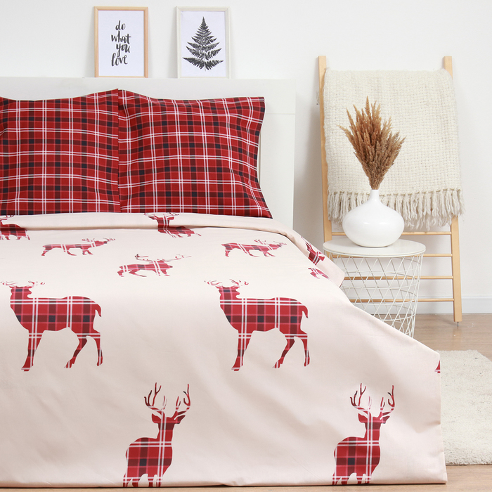 

Новогоднее Постельное Белье Этель 2-спальное Поплин Scottish deer, Scottish deer