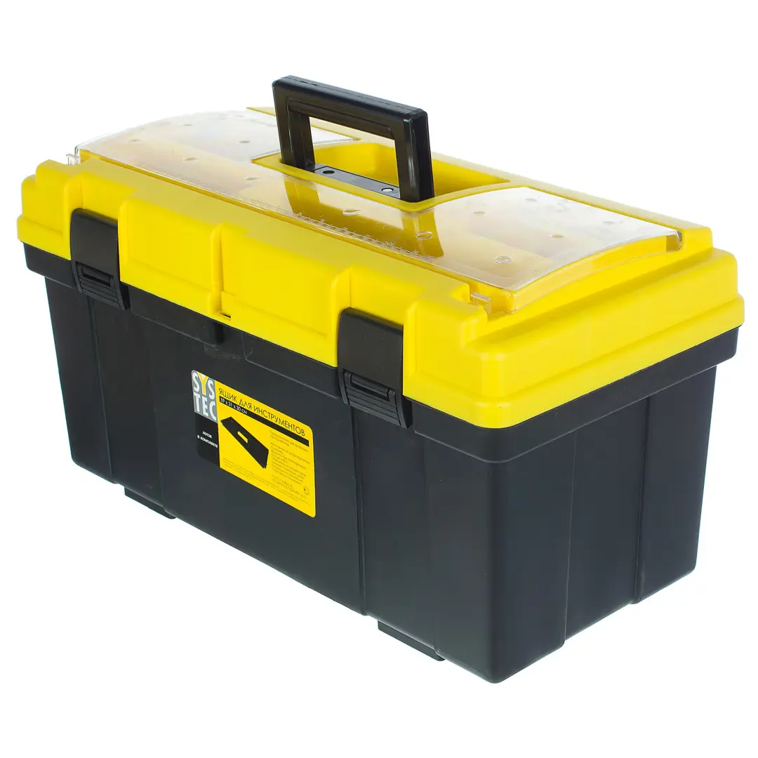 Ящик для инструмента Systec 300х310х590 мм, пластик, цвет чёрно-жёлтый щётка расчёска двухсторонняя нескользящая ручка чёрно синяя 17 5 х 6 5 см