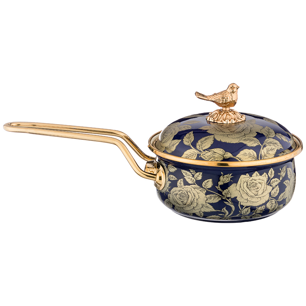 

Ковш эмалированный с крышкой, серия ренессанс 0,9л, диа.14см Agness_950-175, 950-175