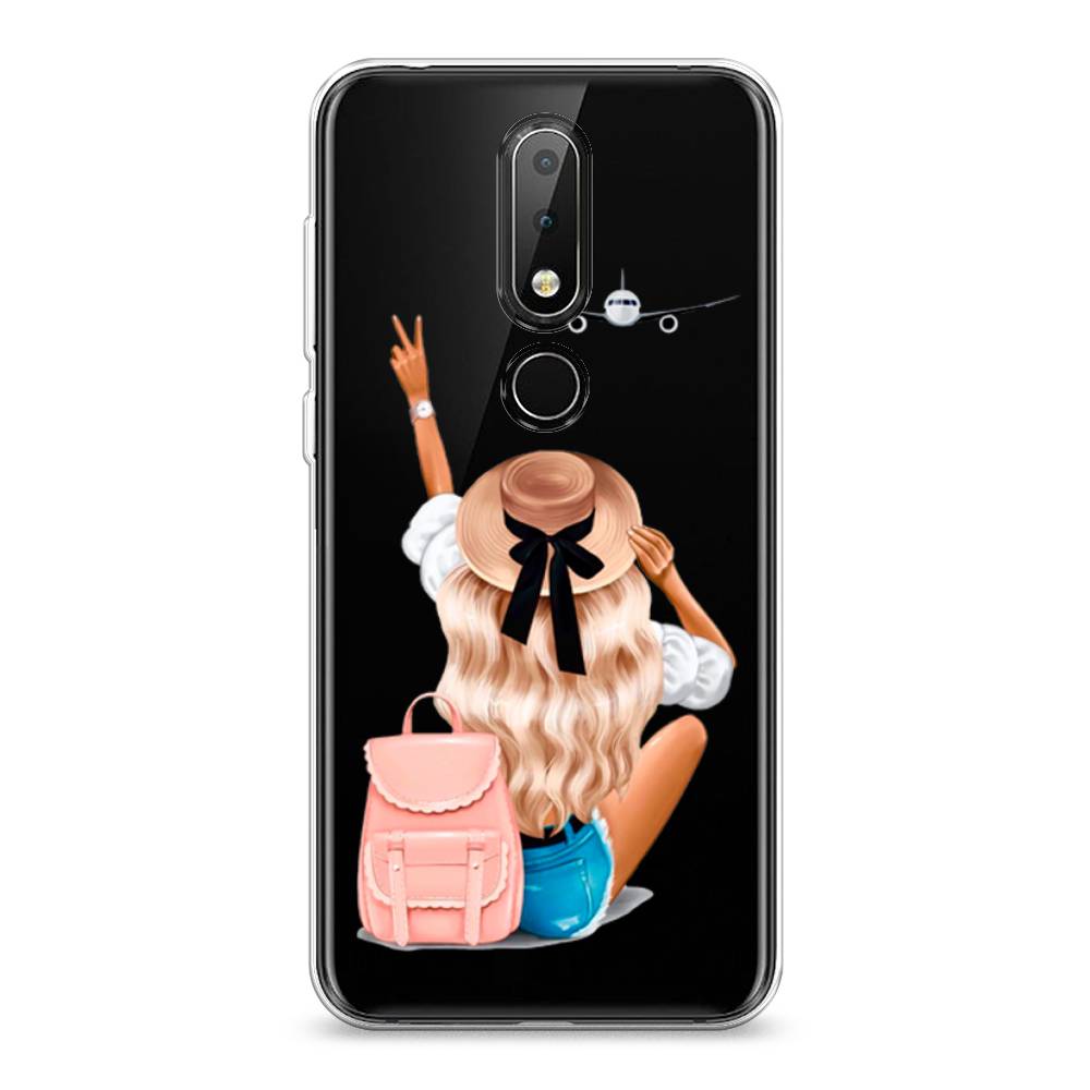 

Чехол Awog на Nokia 6.1 Plus / Нокиа 6.1 Plus "Автостопом самолетом", Бежевый;розовый;голубой, 121850-7