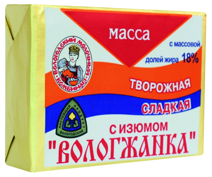 

Творожная масса Вологжанка с изюмом 18% 220 г