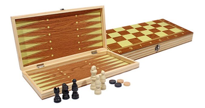 фото Шахматы, нарды, шашки luxury gift деревянные 3 в 1, поле 29 см 202506
