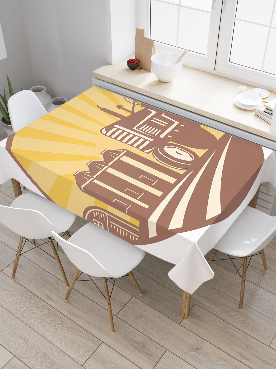 

Скатерть прямоугольная JoyArty "Тракторист в поле" из оксфорда, 180x145 см, Коричневый, Тракторист в поле