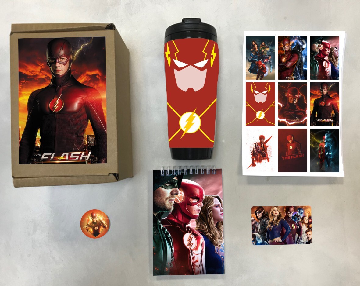 

Бокс с подарком принт Флэш, The Flash, TF0003, 5 предметов