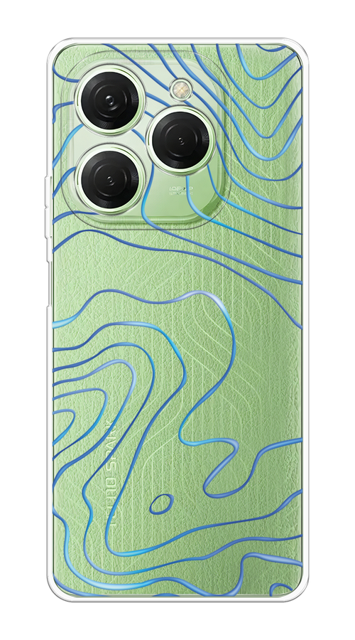 

Чехол на Tecno Spark 20 Pro "Blue lines", Прозрачный;синий, 304850-1