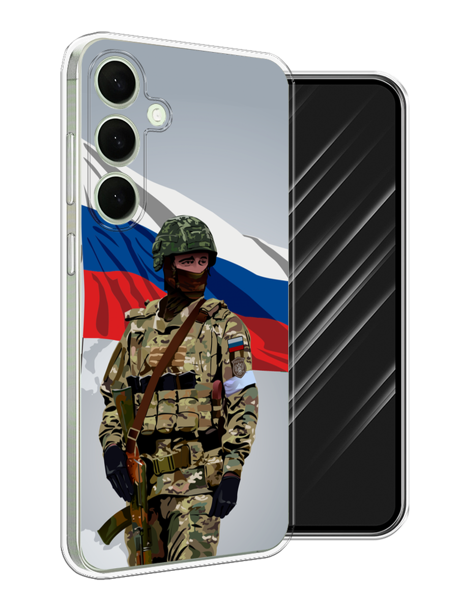 

Чехол Awog на Samsung Galaxy S25 Plus "Солдат с флагом", Белый;синий;красный;зеленый, 2110450-1