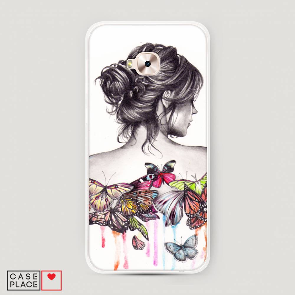 фото Чехол awog "девушка с бабочками" для asus zenfone 4 selfie pro zd552kl