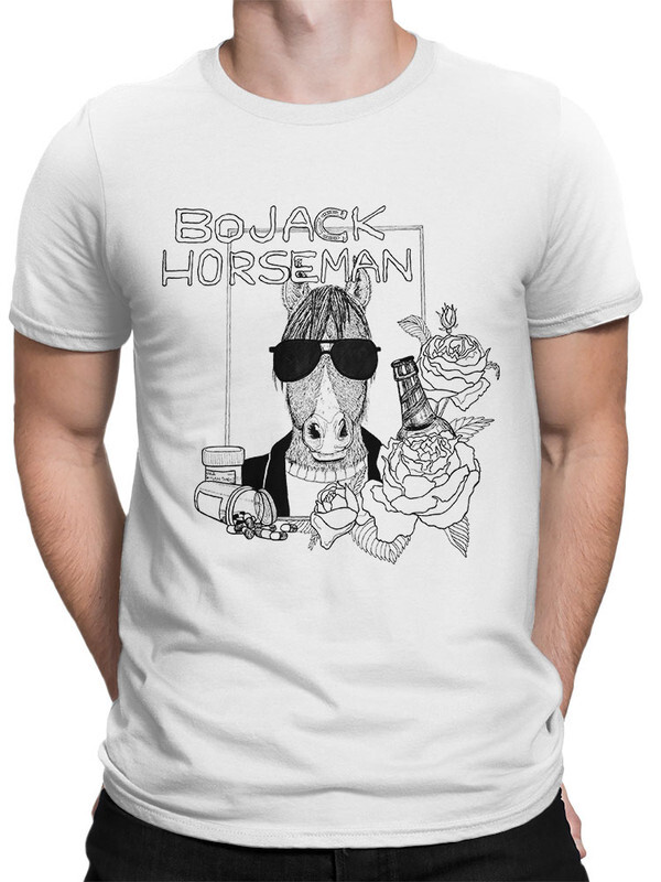 фото Футболка мужская design heroes bojack horseman - конь боджек белая 2xl