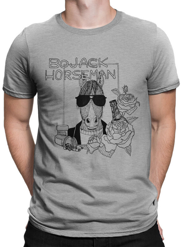 фото Футболка мужская design heroes bojack horseman - конь боджек серая 2xl