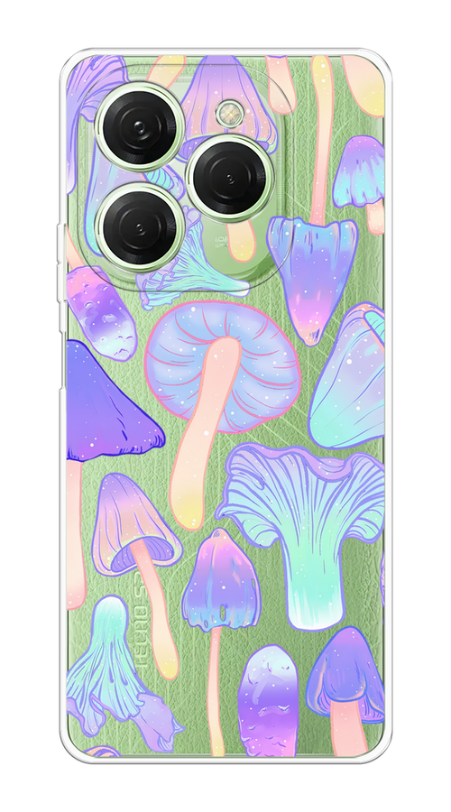 

Чехол на Tecno Spark 20 Pro "Пастельные грибы", Фиолетовый;голубой, 304850-1