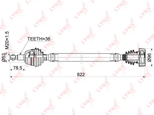 

LYNXAUTO CD-1220 Привод прав.AUDI A6 MT 96-03 SKODA Octavia 1.4-1.9D MT 96-10 VW Golf IV 1