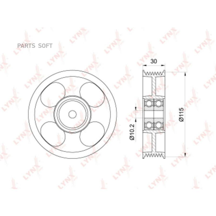 

LYNXAUTO PB-7037 Ролик руч.ремня TOYOTA Land Cruiser Prado120 4.0 02-09 RAV 4