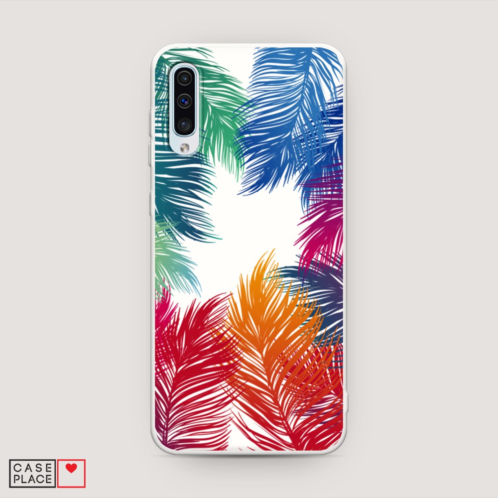 

Матовый силиконовый чехол "Рамка из перьев" на Samsung Galaxy A30s