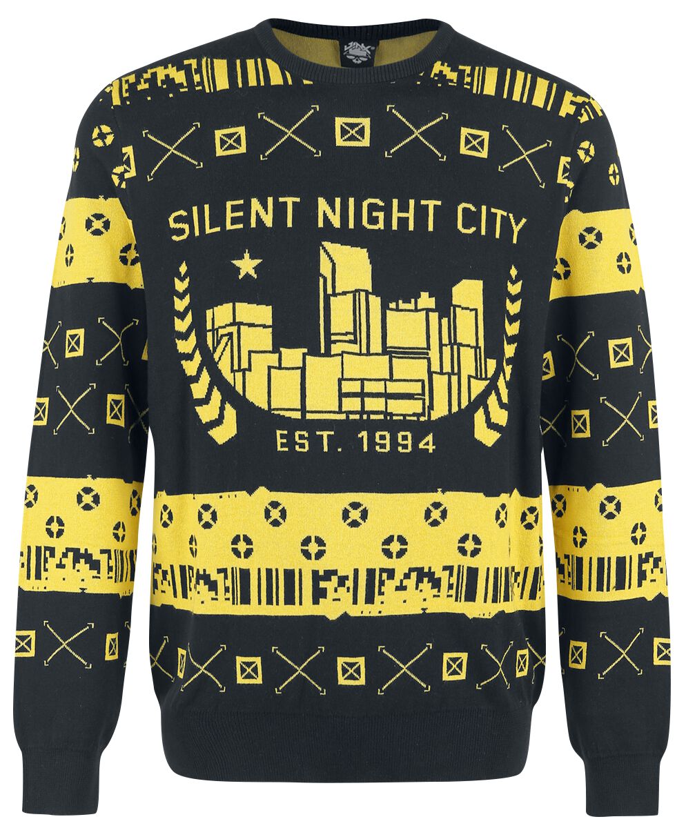 Свитер мужской Jinx Cyberpunk 2077 Silent Night City Ugly Holiday Sweater разноцветный S