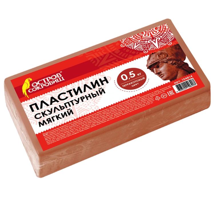

Пластилин скульптурный Остров сокровищ, терракотовый, 0,5 кг, мягкий, 104814, 104814