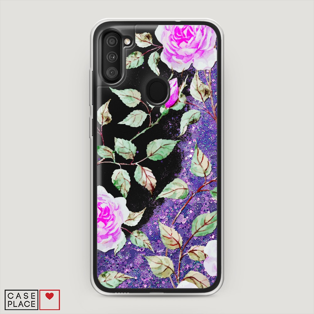 

Жидкий чехол с блестками "Цветочная фантазия 7" на Samsung Galaxy M11, 2100692-1
