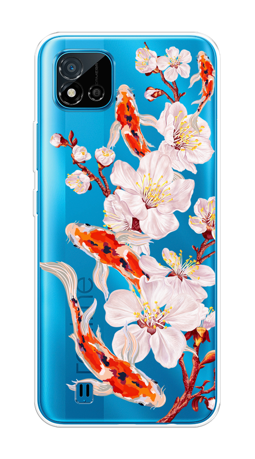 

Чехол на Oppo Realme C11 (2021) "Карпы и сакура", Оранжевый;розовый;бежевый;прозрачный, 257550-1
