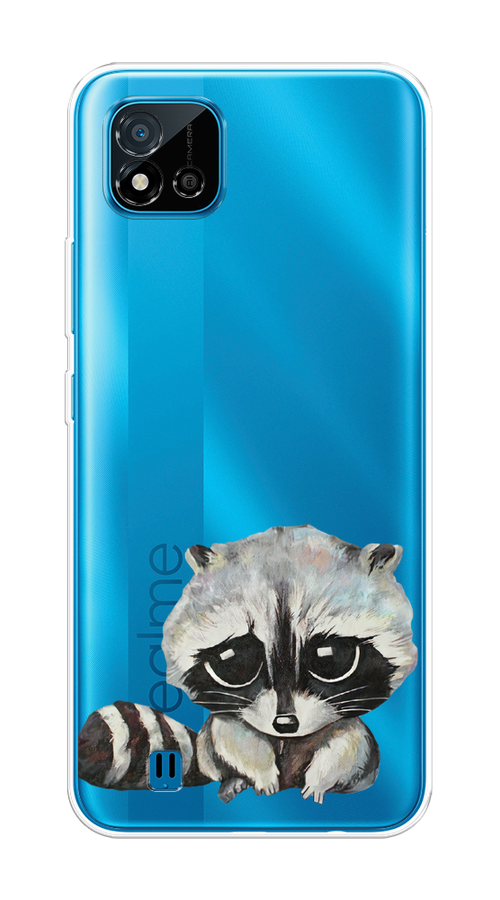 

Чехол на Oppo Realme C11 (2021) "Большеглазый енот", Серый;черный;прозрачный, 257550-1