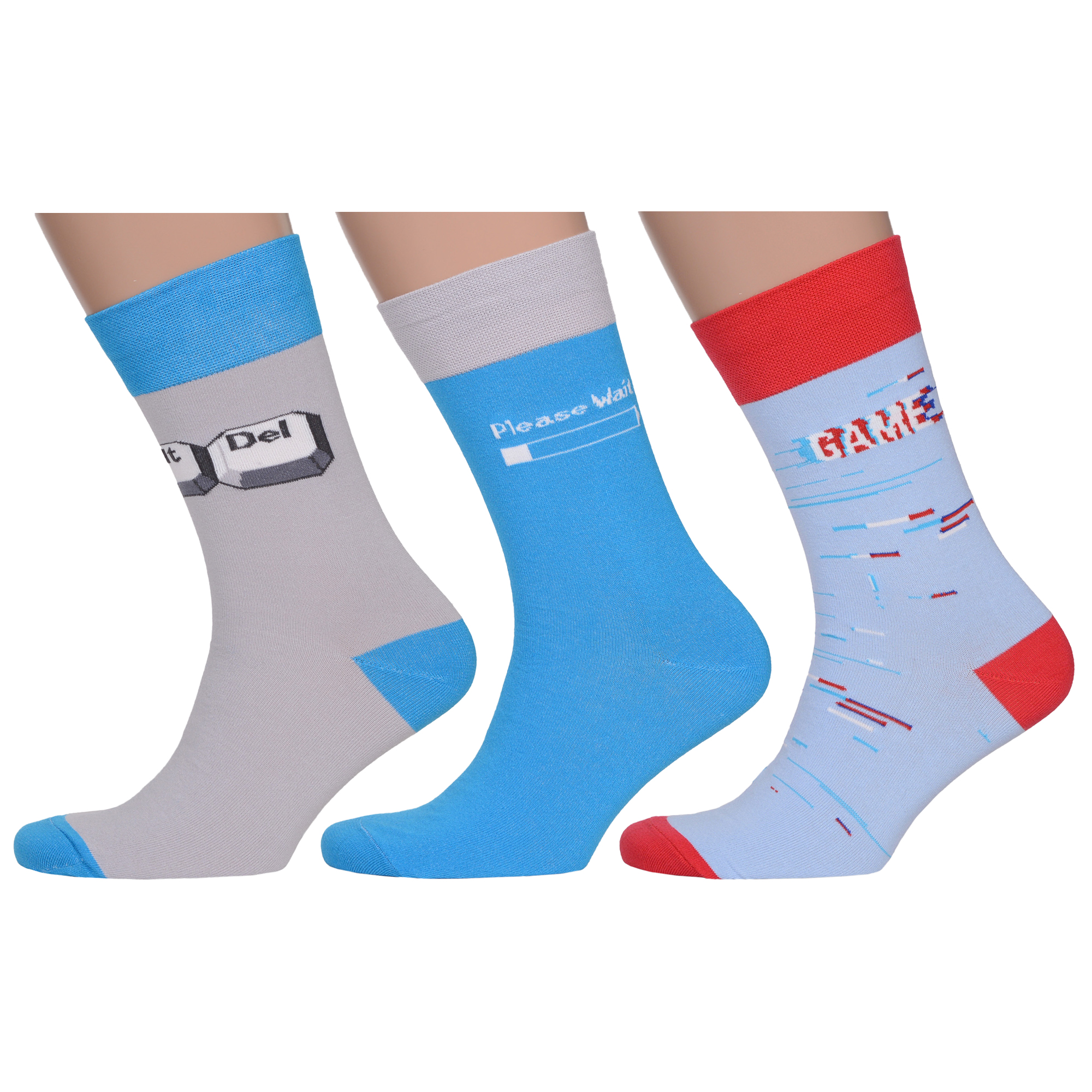 

Комплект носков мужских MoscowSocksClub msk3-М26 разноцветных 27, Серый;голубой;красный, msk3-М26