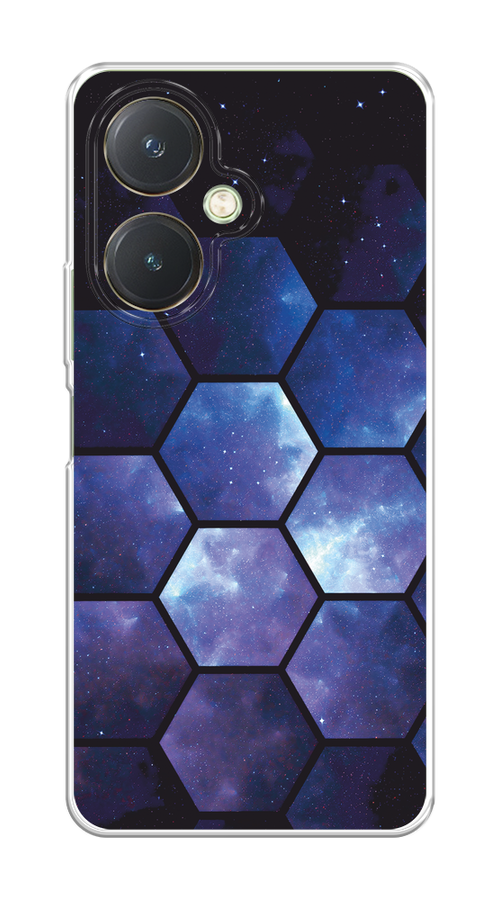 

Чехол на Vivo Y27 4G "Соты космос", Черный;фиолетовый, 269150-1