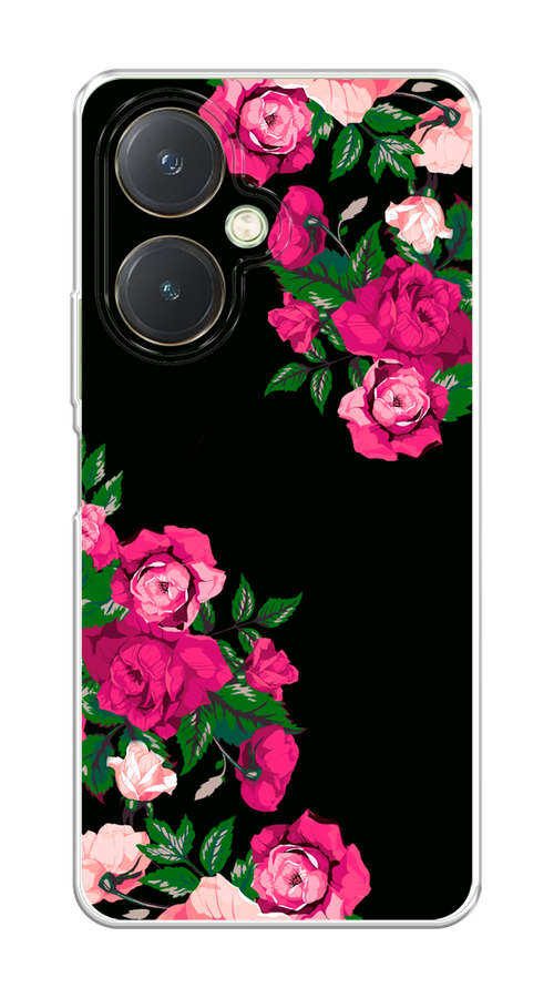 

Чехол на Vivo Y27 4G "Розы фуксия", Черный;розовый;зеленый, 269150-1