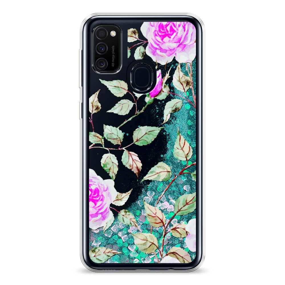 

Жидкий чехол с блестками "Цветочная фантазия 7" на Samsung Galaxy M21, 29795-1