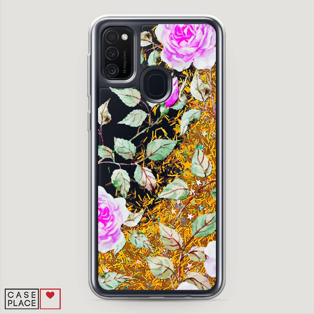 

Жидкий чехол с блестками "Цветочная фантазия 7" на Samsung Galaxy M30s, 29890-1