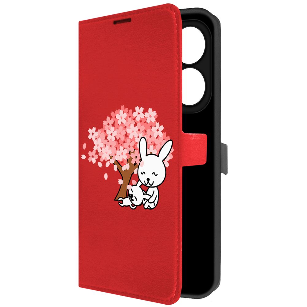 

Чехол-книжка Krutoff Eco Book для INFINIX Smart 8 Pro Кролики (красный)