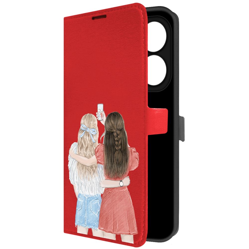 

Чехол-книжка Krutoff Eco Book для INFINIX Smart 8 Pro Лучшие подруги (красный)