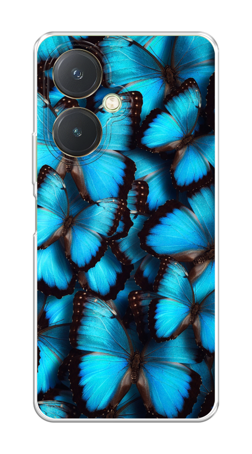 

Чехол на Vivo Y27 4G "Тропическая бабочка 2", Голубой;черный, 269150-1