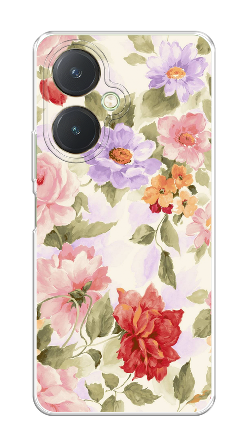 

Чехол на Vivo Y27 4G "Акварельные пионы", Розовый;бежевый, 269150-1
