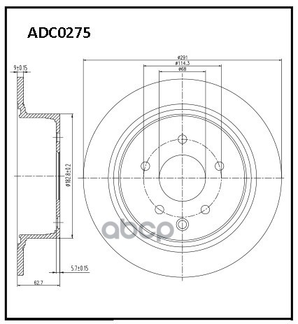 

Диск тормозной | зад | Allied Nippon ADC0275, ADC0275