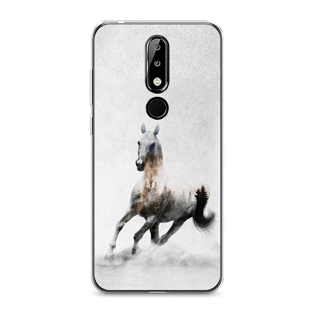 

Чехол Awog на Nokia 5.1 Plus (X5) / Нокиа 5.1 Plus (X5) "Лошадь лес", Серый;черный, 121950-2